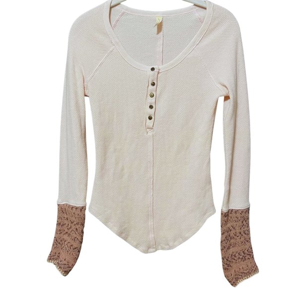 Free People Ski Lodge Alpine Cuff Thermal, Blush Pink, Size XS - Picture 3 of 5